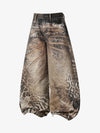 Camo Wash Denim Jeans – High-Rise Relaxed Fit Pants