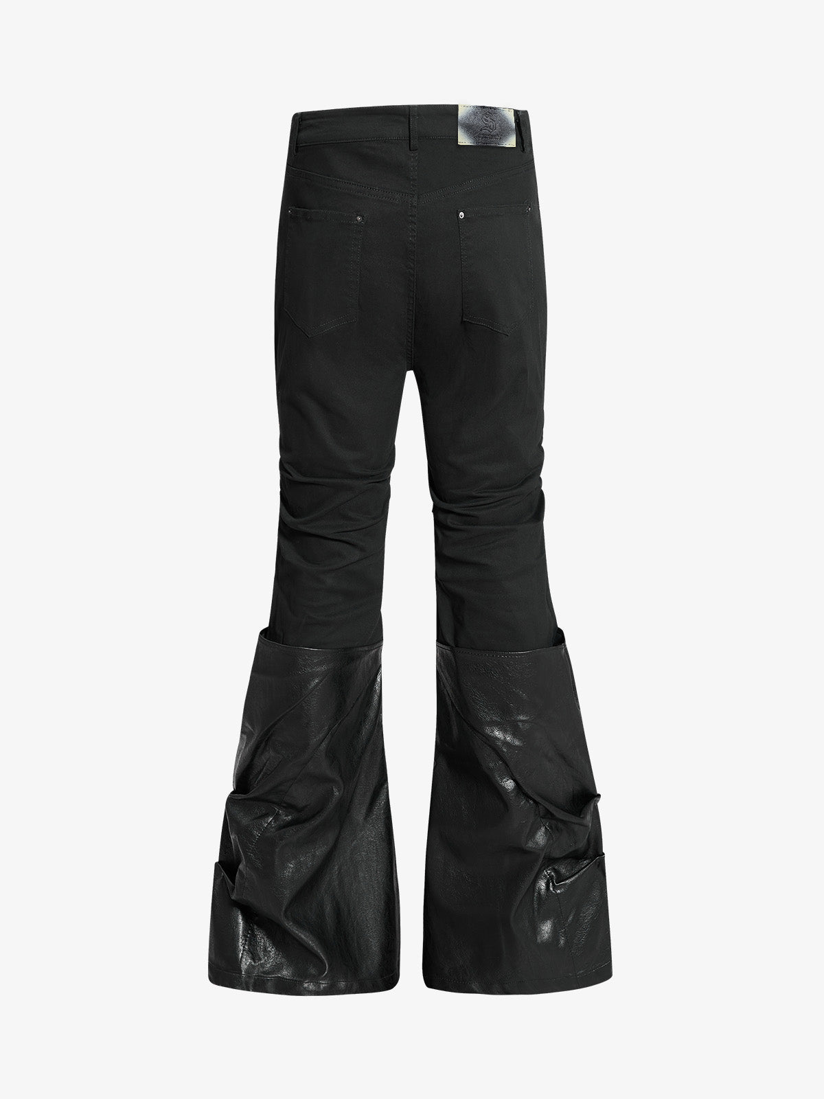 Black High-Waisted Slim Fit Chino Pants – Star Button Detail Cotton Twill