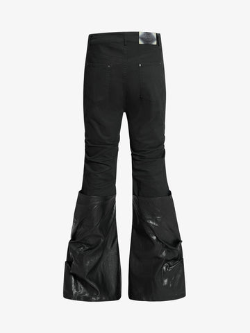 Black High-Waisted Slim Fit Chino Pants – Star Button Detail Cotton Twill
