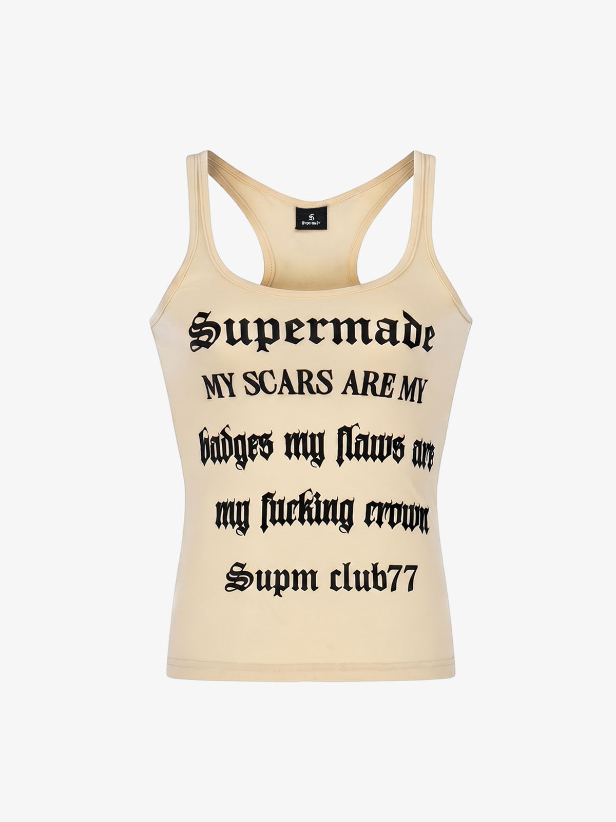 Graphic Text Racerback Slim Fit Tank Top 