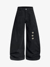 Embroidered Star Curved Seam Pants
