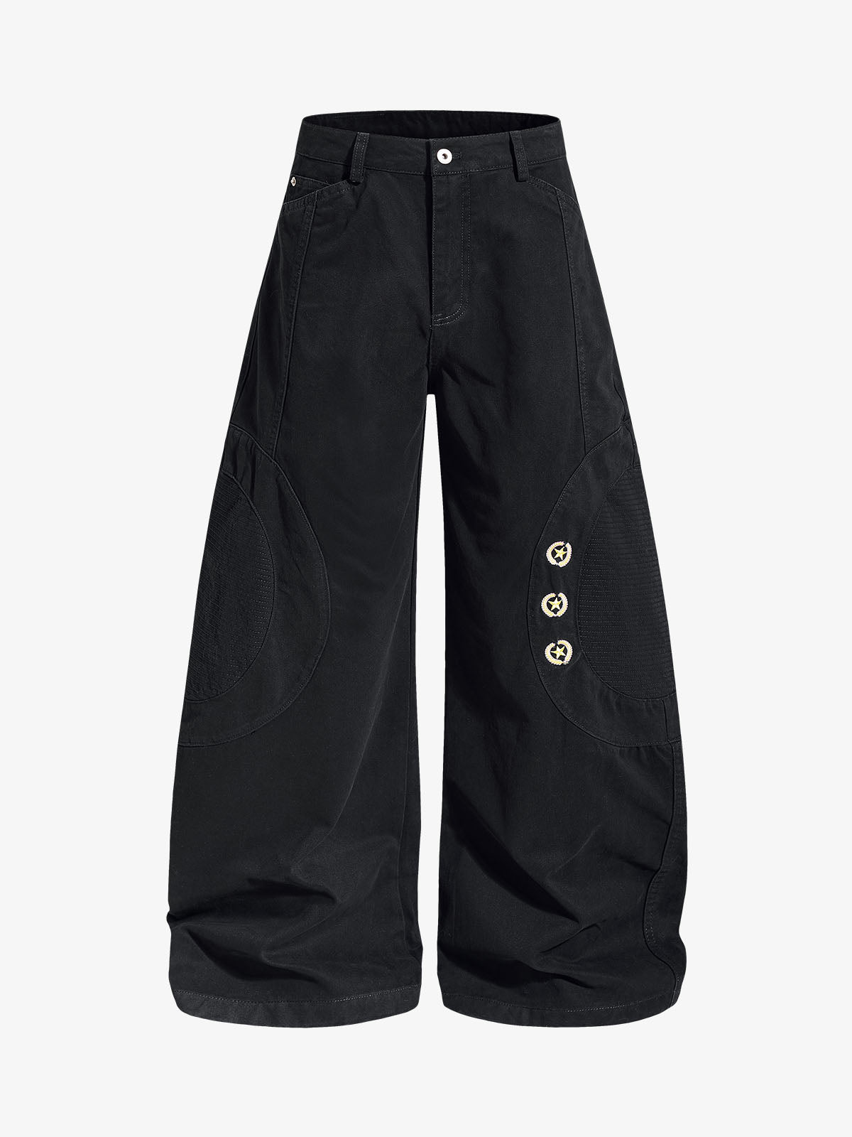 Embroidered Star Curved Seam Pants