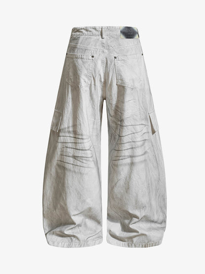 Vintage Star Detail Washed Cargo Jeans