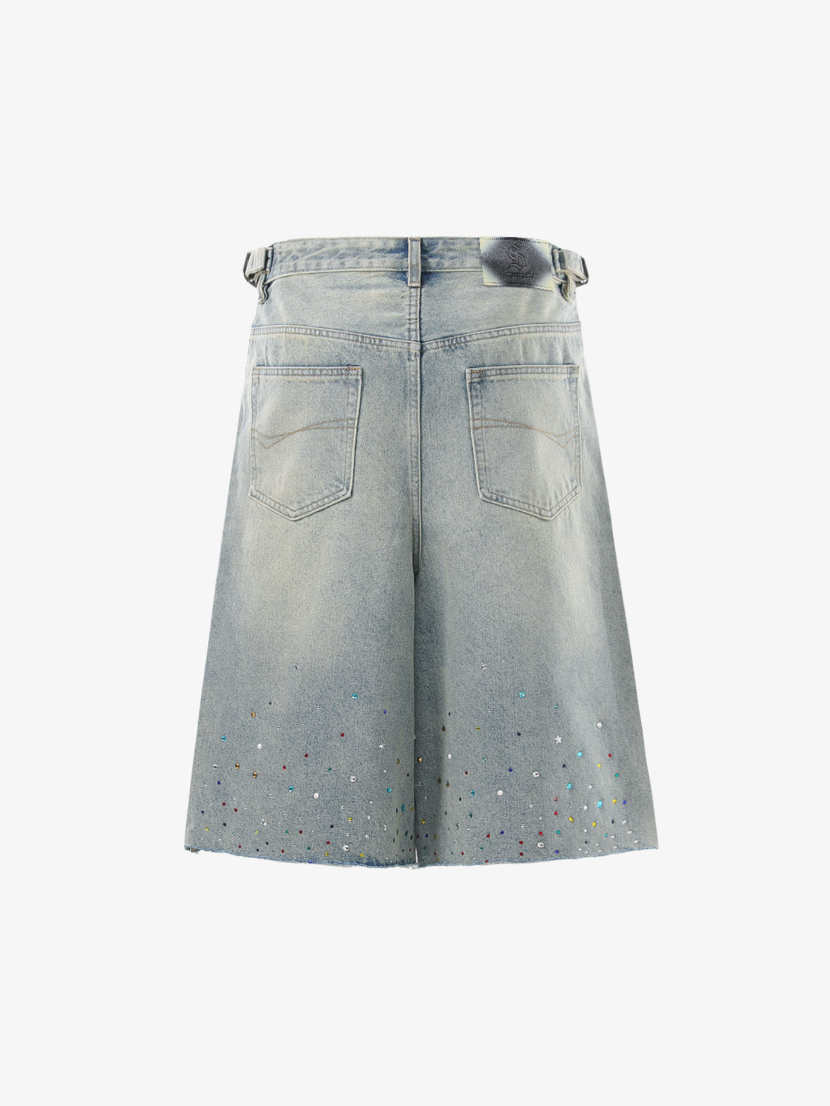 Rhinestone Embellished Denim Shorts
