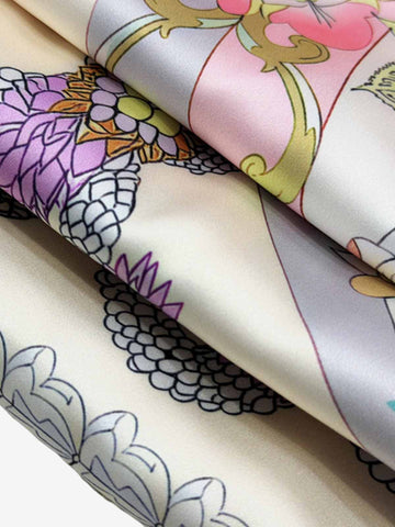 Baroque Floral Satin Cuban Shirt 