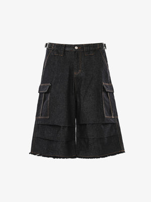 Vintage Contrast Stitch Cargo Shorts 