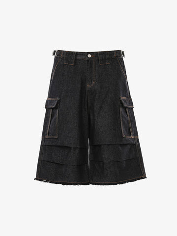 Vintage Contrast Stitch Cargo Shorts 