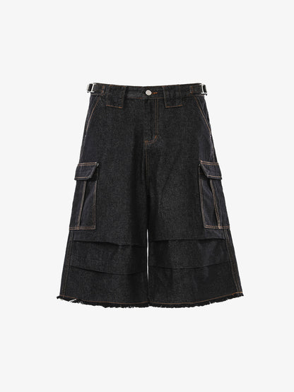 Vintage Contrast Stitch Cargo Shorts 