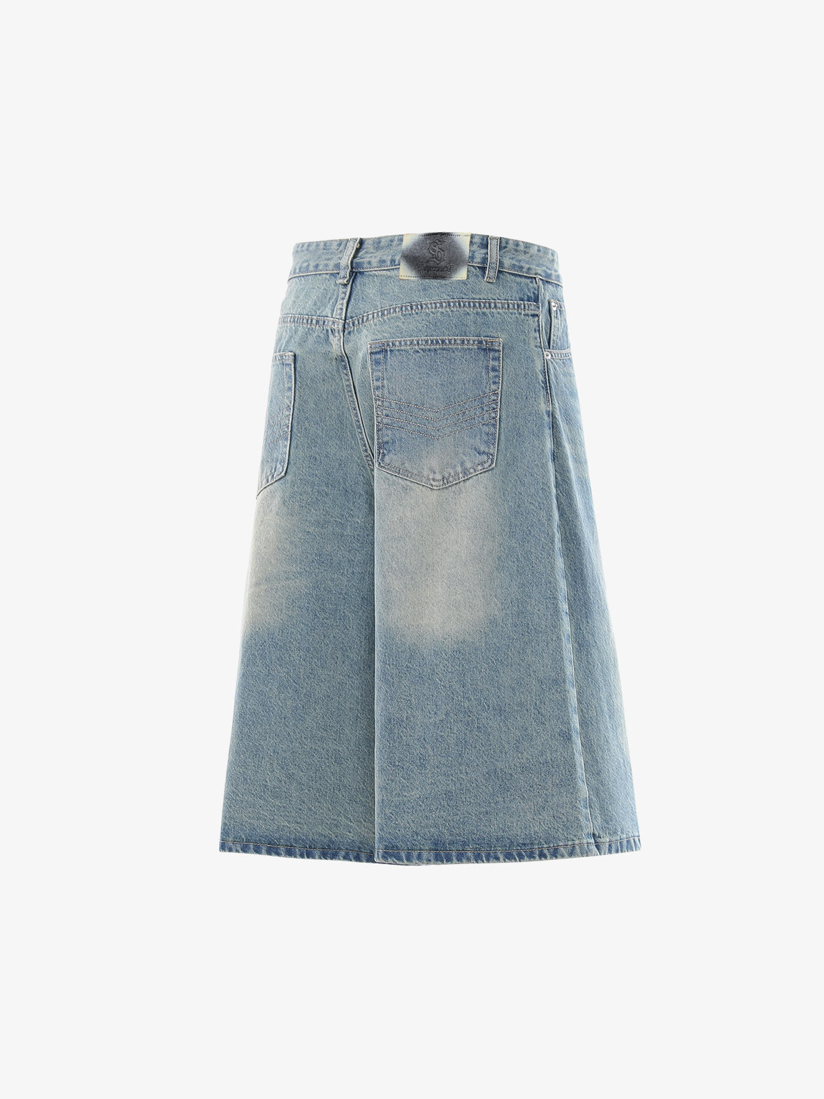 Asymmetric Multi-Button Denim Jorts