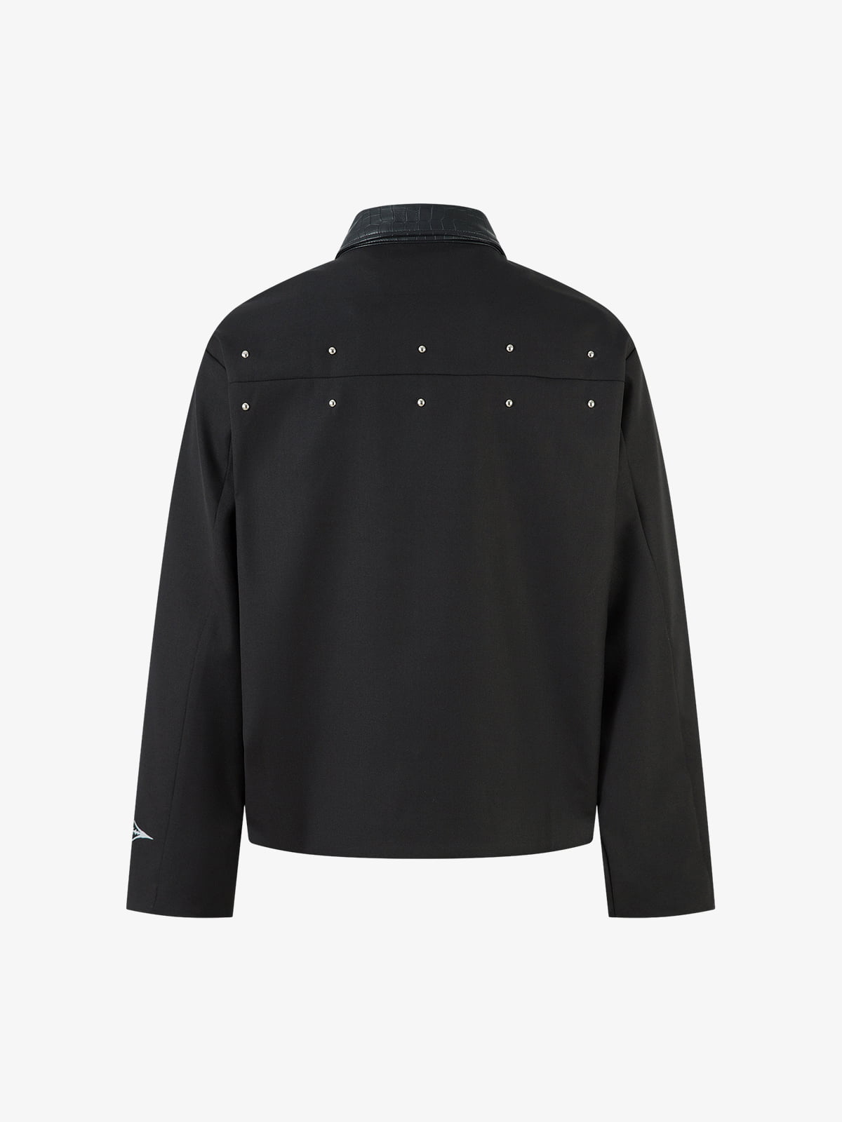 Street Gothic PU Leather Collar With Thorn Print Jacket - 2620 
