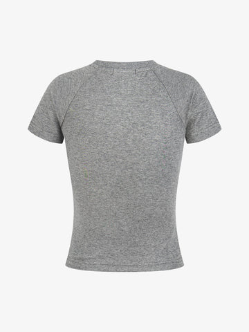 Cutout Rhinestone Short Sleeve Tee