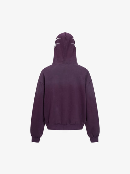 High Street Script Letter Print Zip-up Hoodie Jacket 