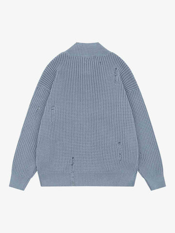 Badge Button Knit Cardigan Sweater