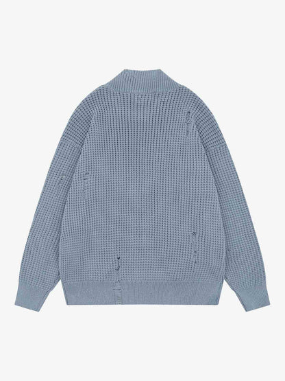 Badge Button Knit Cardigan Sweater