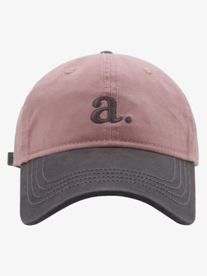 Embroidered Letter "a." Washed Baseball Cap