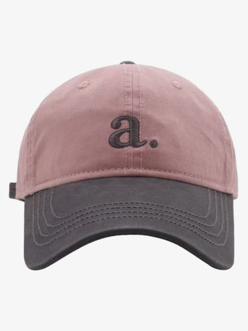 Embroidered Letter "a." Washed Baseball Cap
