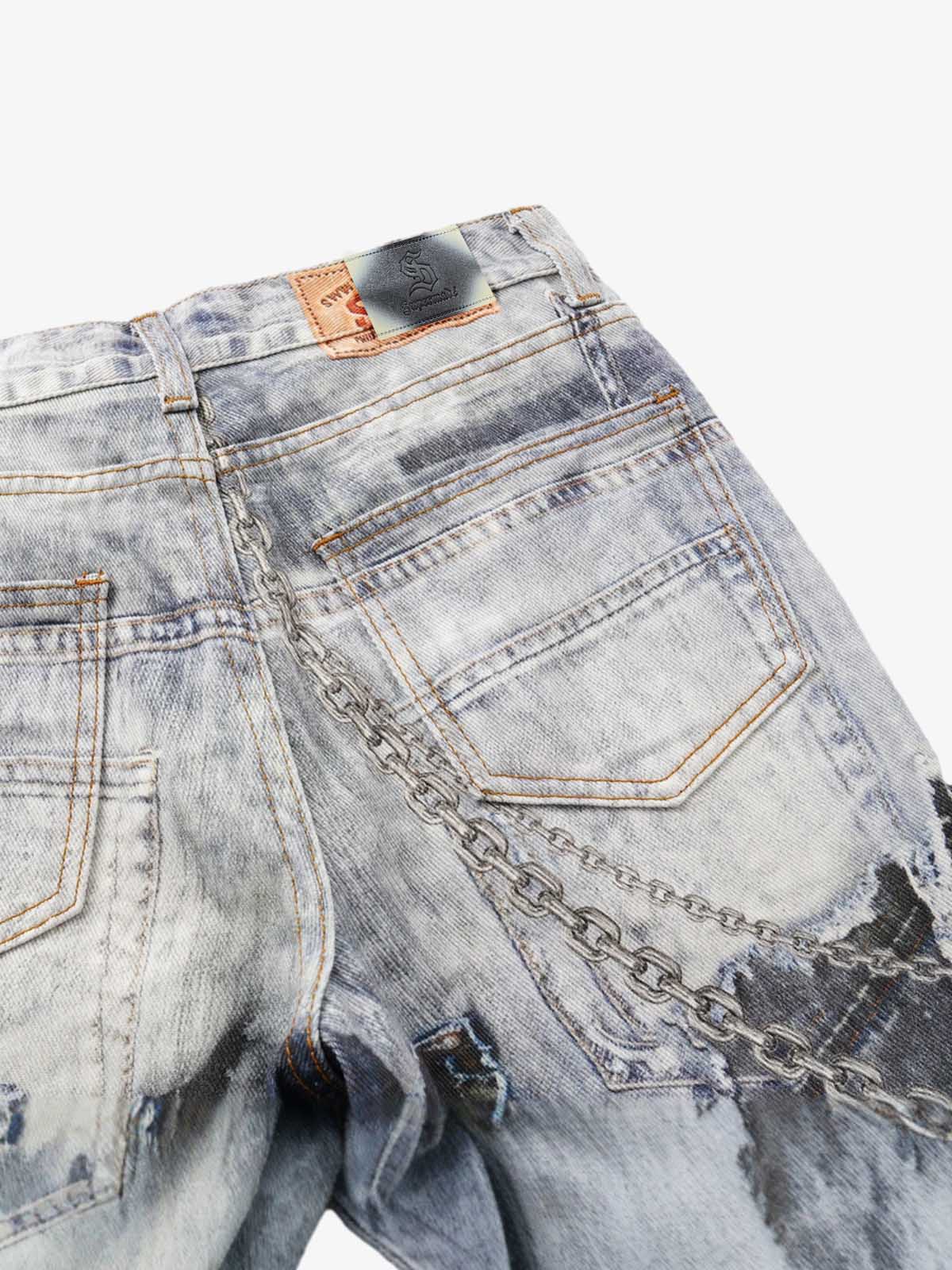 Punk-Style Baggy Wide-Leg Jeans