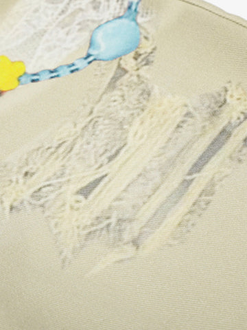 Flower Patch Distressed Denim Shorts 