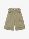 Urban Techwear Side Buckle Layered Hem Cargo Shorts