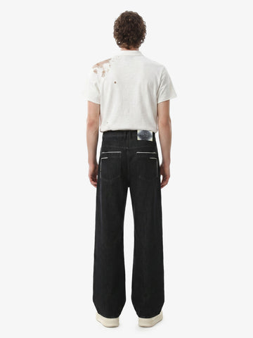 Vintage Contrast Trim Dark Wash Jeans