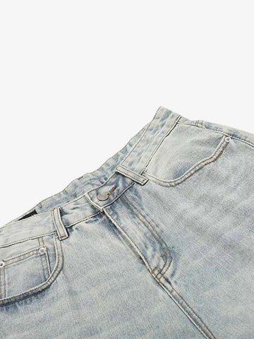 Light Wash Loose Fit Denim Jorts 