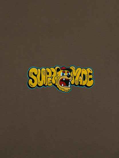 Street Graffiti Trendy Tiger Head Font T-Shirt 
