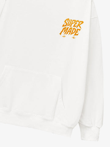Distressed Graphic Bold Angel Wings Design Hoodie 