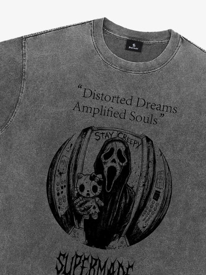 Vintage Washed Distorted Graphic T-Shirt 