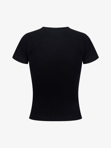Cutout Rhinestone Short Sleeve Tee