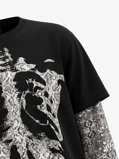 Skull Ribcage Graphic Oversized Tee