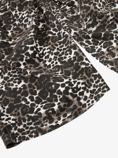 Leopard Print Cargo Wide Leg Pants 