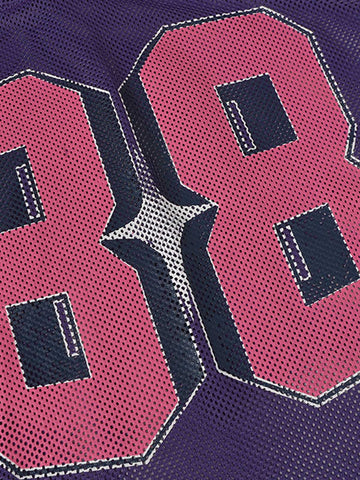 Purple Mesh Athletic Jersey with Pink Number 89 – Breathable Sportswear Tee