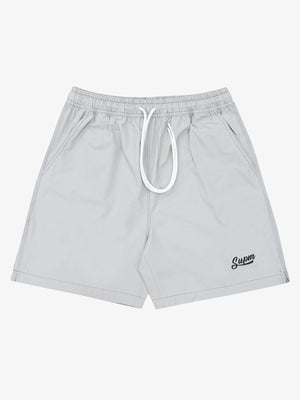 Minimalist Contrast Stitch Drawstring Shorts