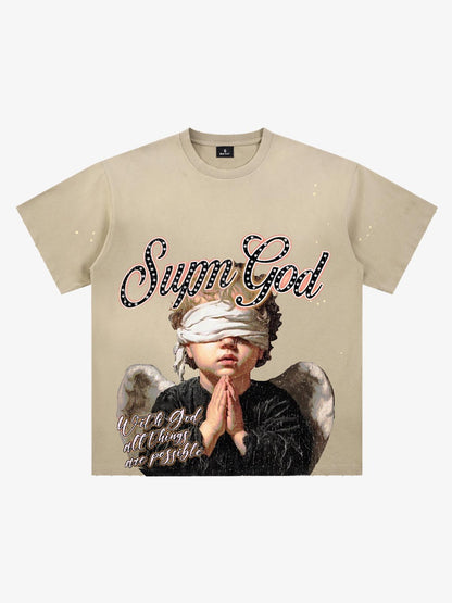 Blindfolded Angel Washed T-Shirt