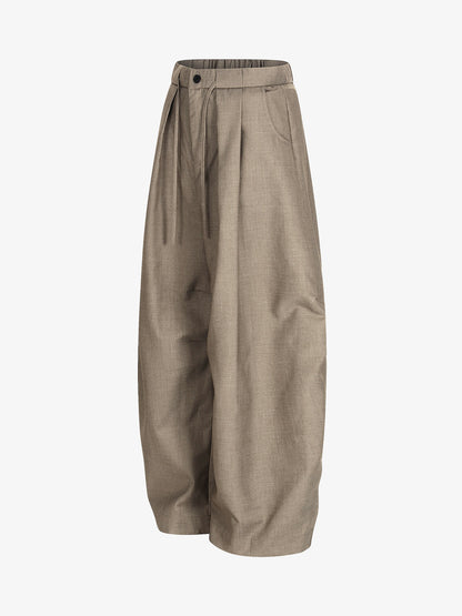 Pleated Drawstring Scimitar Track Pants 