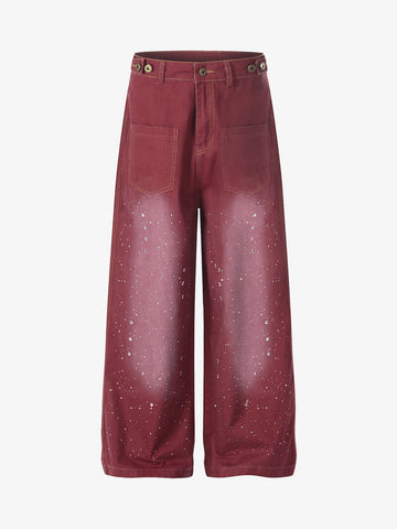 Vintage Washed Paint Splatter Jeans 