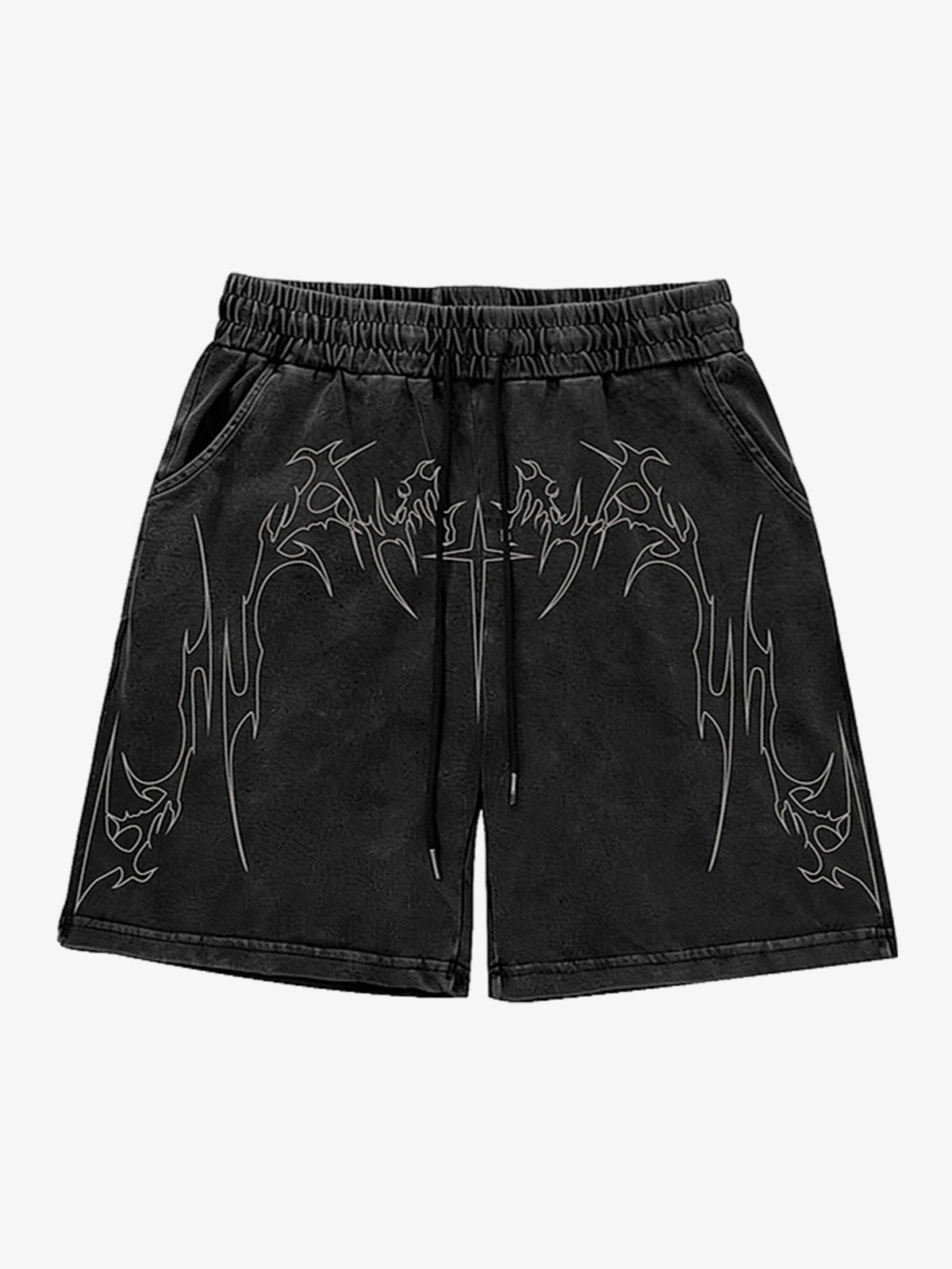 Dark Gothic Print Shorts