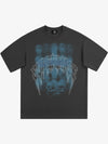 Dark Grid Skull Graphic T-Shirt 