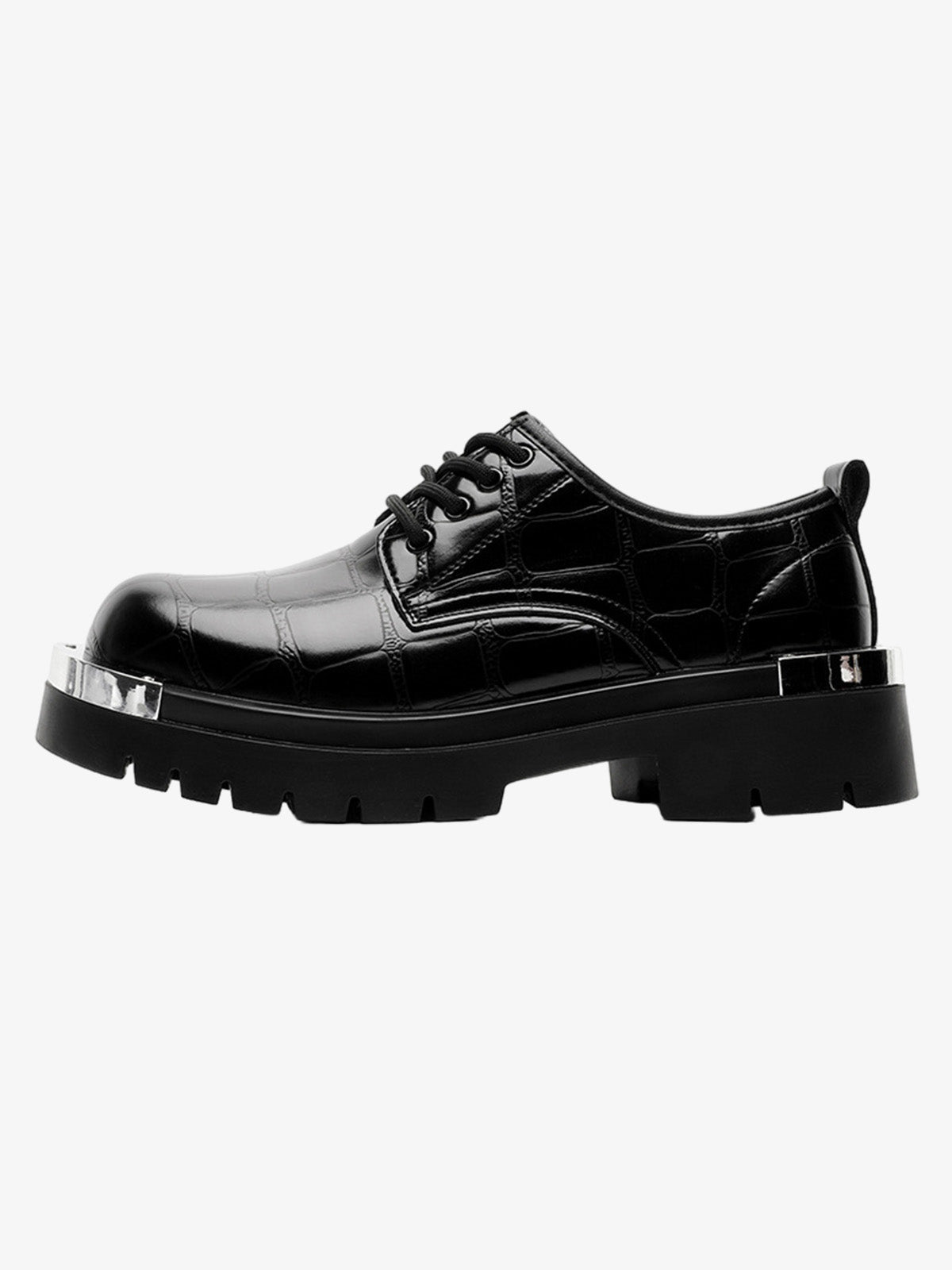 Crocodile-Embossed Derby Shoes