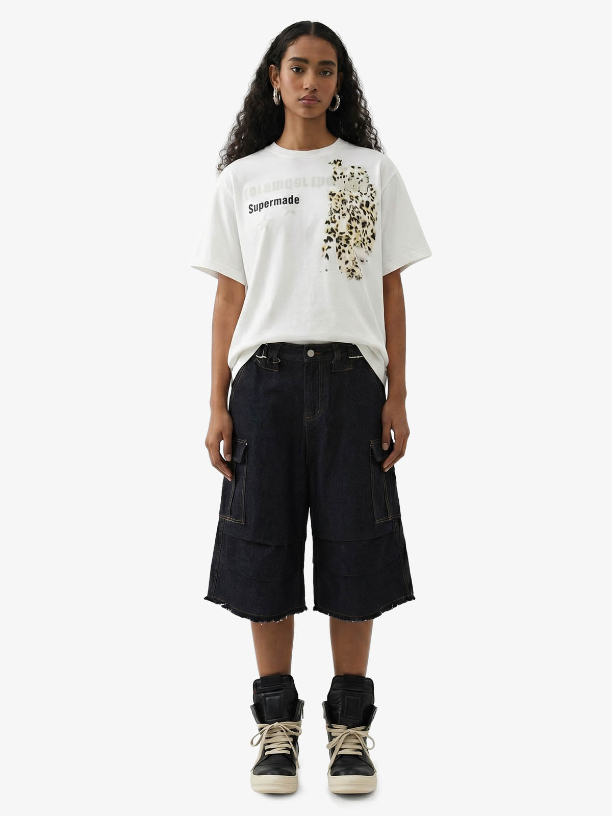 Vintage Contrast Stitch Cargo Shorts 