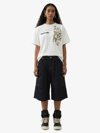 Vintage Contrast Stitch Cargo Shorts 
