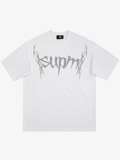 SUPM Gothic Sharp Letter Graphic T-Shirt 