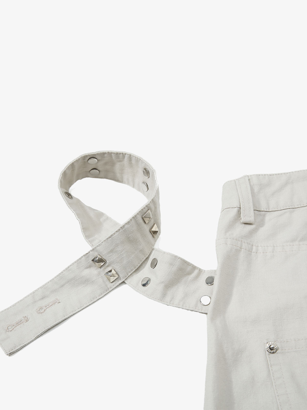 Detachable Back Panel Riveted Pants