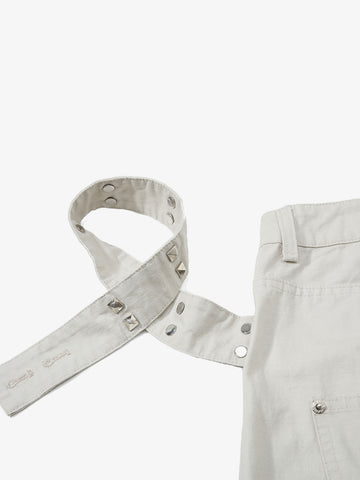 Detachable Back Panel Riveted Pants