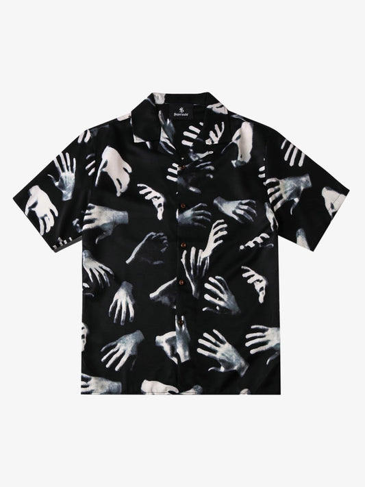 Gothic Ghost Hands Cuban Shirt
