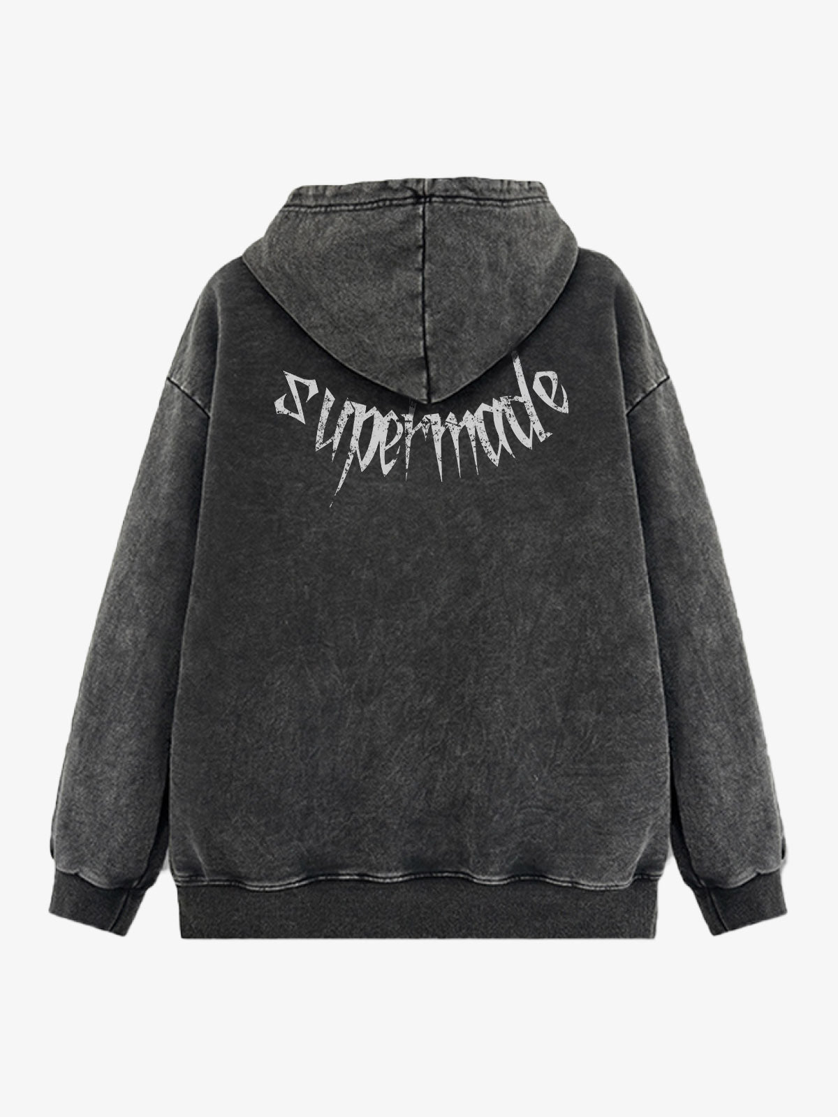 Gothic Devil Graphic Washed Hoodie 