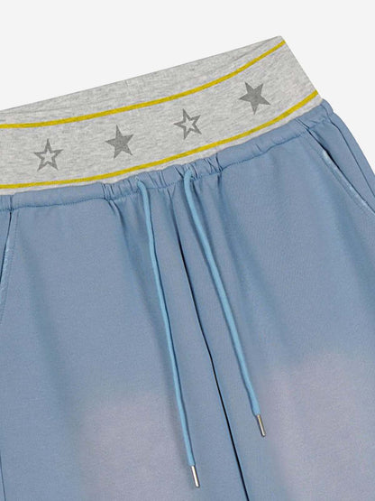 Star Waist Wide Leg Drawstring Shorts