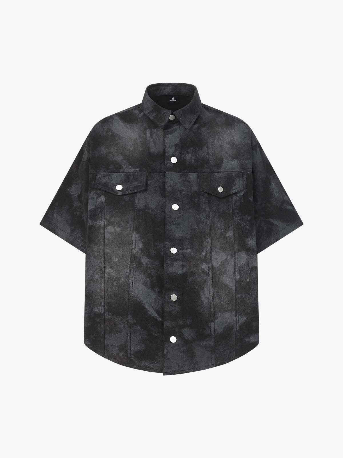 Supermade Signature Tie-Dye Acid Wash Pleated Shirt 