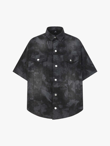 Supermade Signature Tie-Dye Acid Wash Pleated Shirt 