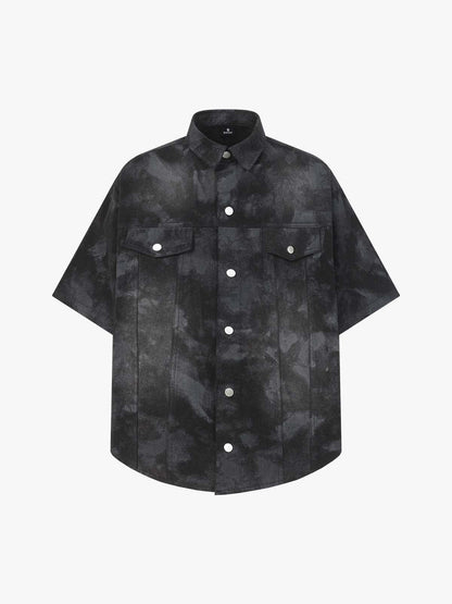 Supermade Signature Tie-Dye Acid Wash Pleated Shirt 